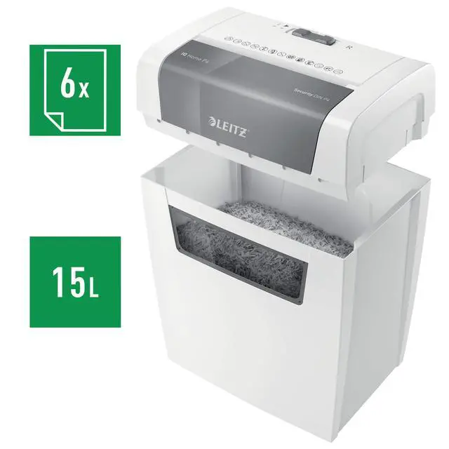 Alt view image 2 of 6 - IQ Home P4 80340000 Paper Shredder, 7-6 Sheets (70-80 g/m²), 15 Litre Waste Bin, Quiet and Compact, White