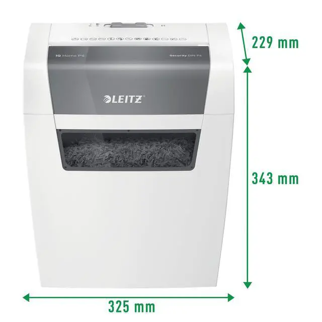 Alt view image 5 of 6 - IQ Home P4 80340000 Paper Shredder, 7-6 Sheets (70-80 g/m²), 15 Litre Waste Bin, Quiet and Compact, White