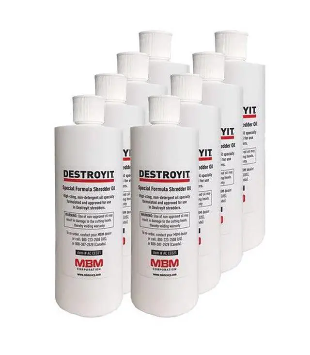 Alt view image 2 of 4 - MBM Destroyit 8 Pints of Paper Shredder Oil (case of 8 x 1 Pint Bottles) - CED21/8