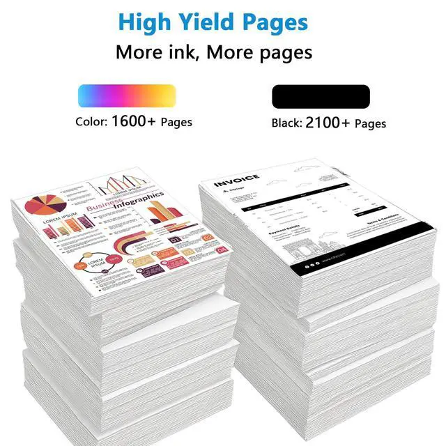 Alt view image 3 of 7 - 962XL Ink Cartridges Replacement for HP 962 XL Combo Pack Work with 9012e 9010e 9012 9020e 9019 9015e 9010 9015 9025e 9020 9018e 9018 9025 Printers with V24.2.1 Chip 4 Packs-Cyan Magenta Yellow Black