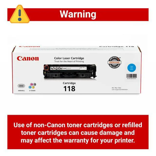 Alt view image 4 of 6 - 118 Genuine Cyan Toner Cartridge Compatible with MF720 Series, LBP7200Cdn, LBP7660Cdn, MF8300 Series, MF8580Cdw