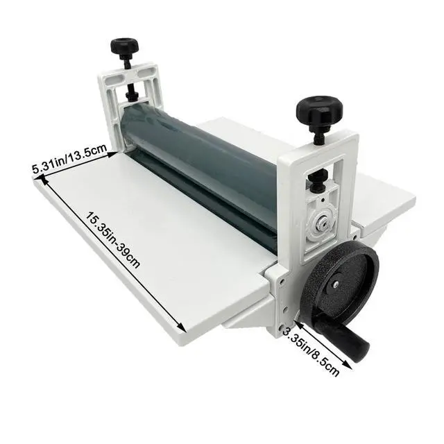 Alt view image 7 of 7 - 14 Inch Cold Laminating Machine Hand Crank Pressure Cold Roll Laminator Manual Vinyl Photo Film Laminator with Max Laminating Thickness 0.4 Inch