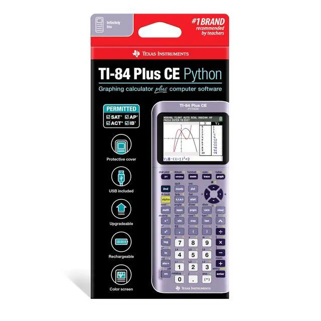 Alt view image 5 of 7 - TI-84 Plus CE Python Enhanced Graphing plus Software, Iris/Purple