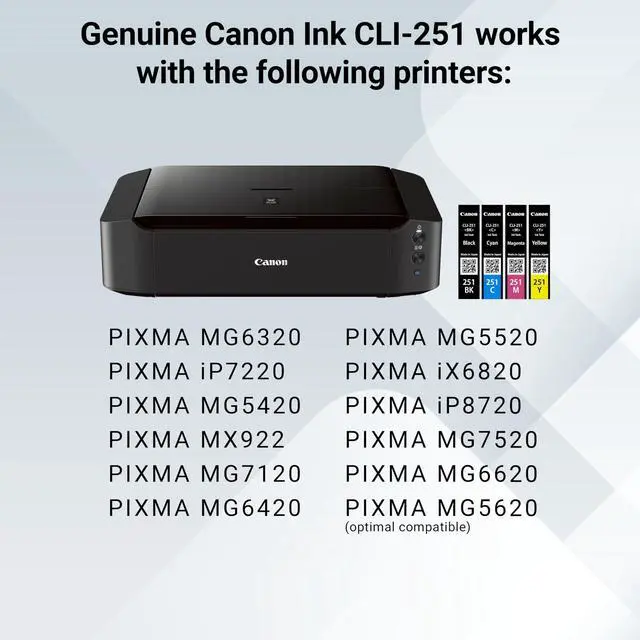 Alt view image 4 of 6 - CLI-251 BK/CMY 4PK Compatible to MG6320, iP7220, MG5420, MX922, MG7120, MG6420, MG5520, iX6820, iP8720, MG7520, MG6620, MG5620 (Pack of 2)