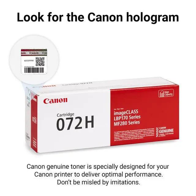 Alt view image 5 of 6 - Genuine 072 Black Toner Cartridge High Capacity Compatible with MF280 Series and LBP172dw