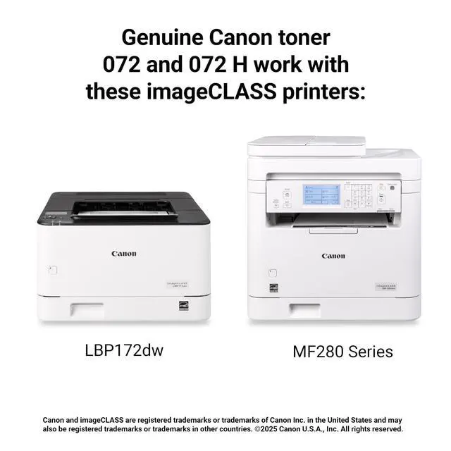 Alt view image 6 of 6 - Genuine 072 Black Toner Cartridge High Capacity Compatible with MF280 Series and LBP172dw