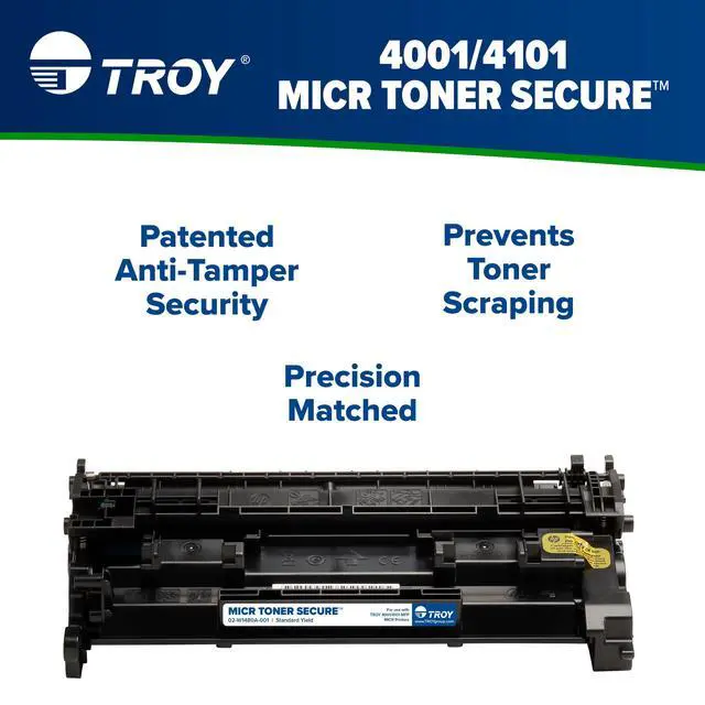 Alt view image 2 of 5 - 4001/4101 MICR Toner Secure Standard Yield Cartridge, Check Printing, Coordinating HP Part Number: W1480A, Yields 2900 Pages, Black