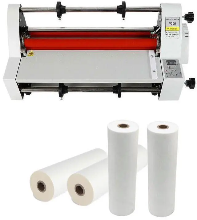 Main image of Hot Cold Roll Laminator, 110V Single Dual Side Digital Display Laminating Machine, Electronic Temperature Control, Automatic Constant Temperature Protection, Max Width 350mm