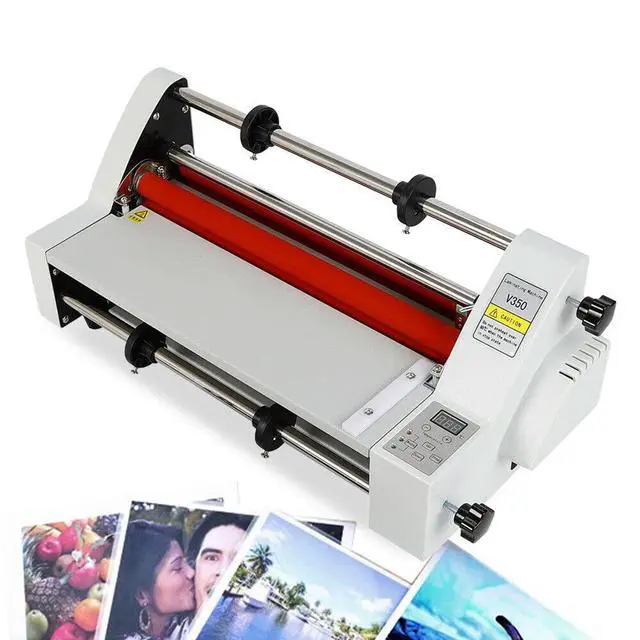 Alt view image 2 of 7 - Hot Cold Roll Laminator, 110V Single Dual Side Digital Display Laminating Machine, Electronic Temperature Control, Automatic Constant Temperature Protection, Max Width 350mm