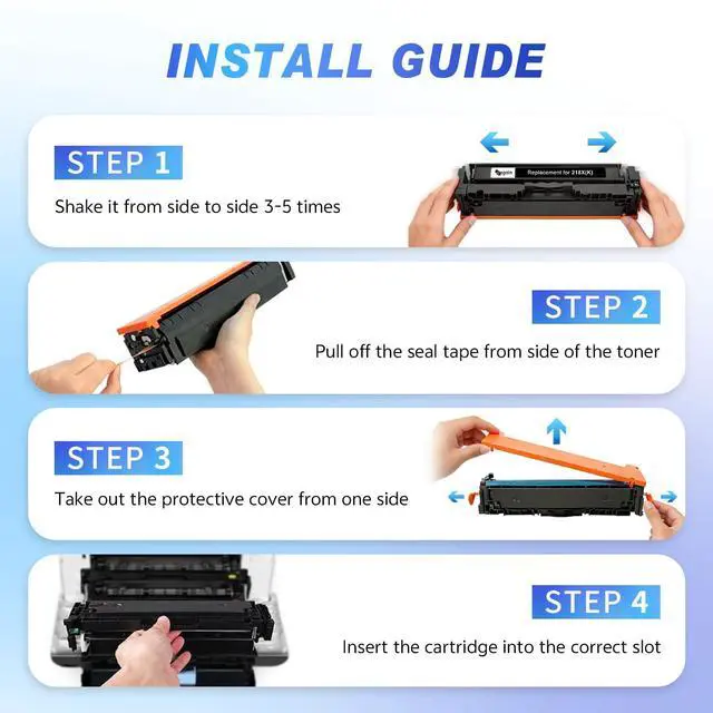 Alt view image 7 of 7 - 218X High Yield Toner Cartridges with Chip Compatible for HP 218X 218A 218 W2180X W2180A W2181X W2182X W2183X, for HP Color Pro MFP 3201dw, MFP 3301cdw 3301fdw 3301sdw, 4 Color Pack