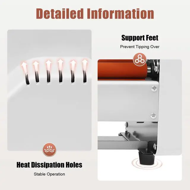 Alt view image 4 of 7 - Laminator Machine 13.78 Inch, 700W Hot and Cold Roll Laminator, Adjustable Thermal Laminating Machine w/Digital Temperature Control, Single/Double Sided Lamination for Photo/Poster/Document