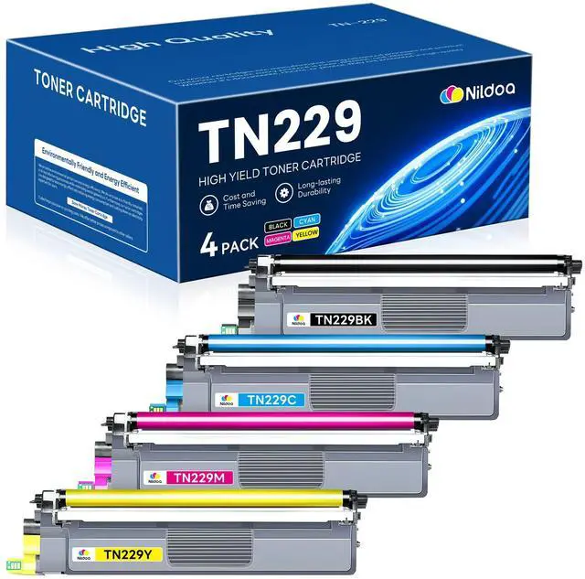 Main image of TN229 Toner Cartridges 4 Pack Replacement for Brother TN229BK/C/M/Y TN-229 MFC-L3720CDW MFC-L3780CDW HL-L3280CDW Printer Ink Cartridge(TN2294PK Black Cyan Magenta Yellow)