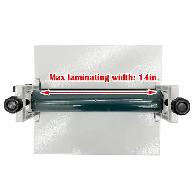 Alt view image 3 of 7 - Manual Cold Laminator 14in Cold Roll Laminating Machine, All Metal Frame, 0.4in Max Laminating Thickness,Rubber Roller for Flim Cold Laminating