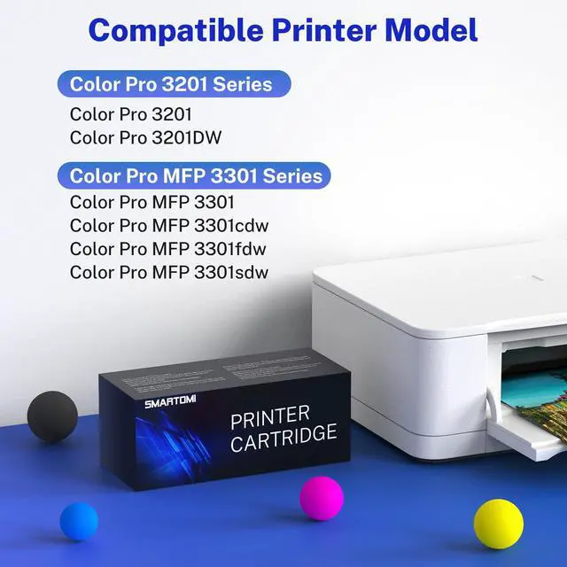 Alt view image 2 of 6 - 218X Toner Cartridges 4-Pack High Yield (with Chip) Compatible Replacement for HP Color Pro MFP 3301SDW 3301CDW 3301FDW 3201DW Printer 3301 3201 Series | W2180X W2181X W2182X W2183X