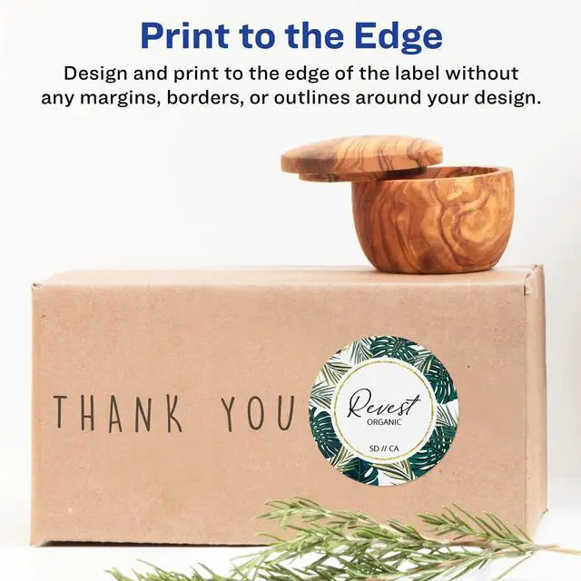 Alt view image 3 of 7 - Matte White Round Labels, Sure Feed Technology, 3" Diameter, 1,500 Matte White Printable Labels