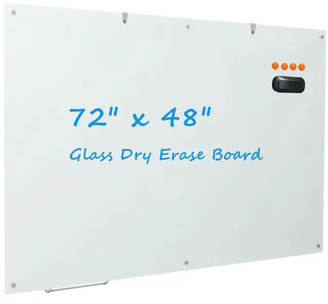 Main image of Glass Whiteboard 6'x 4', Magnetic Dry Erase Board, Large Framless Glass White Board for Wall Office School Home