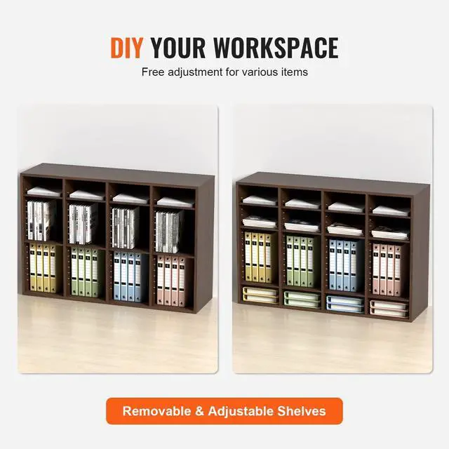 Alt view image 7 of 7 - Literature Organizers, 36 Compartments Office Mailbox with Adjustable Shelves, Wood Literature Sorter 39.3x12x26.8 inches for Office, Home, Classroom, Mailrooms Organization, EPA Certified Brown