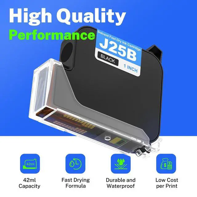 Alt view image 6 of 7 - 1.0 Inch Print Height Intelligent Handheld Inkjet Printer Lasts 16H Weighs Only 400g for Batch Code Date Lot Number Print on Plastic Carton Wood Metal Glass Aluminum with 42ml Fast Dry Ink (Black)