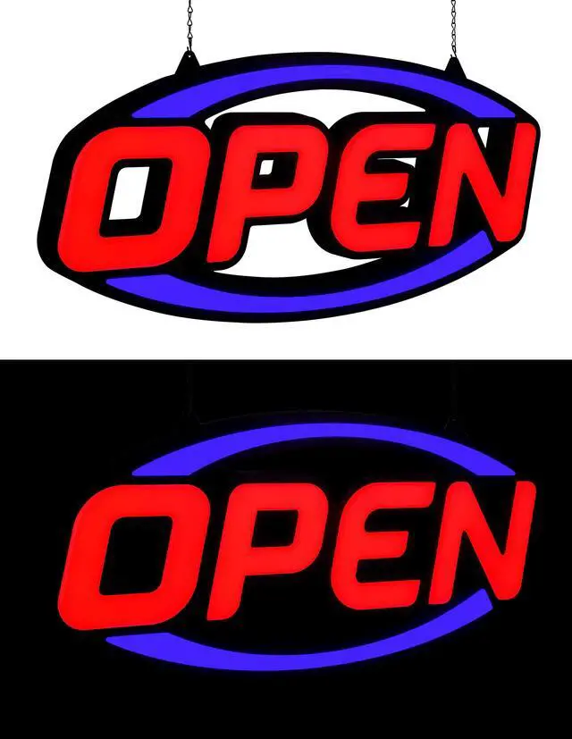 Alt view image 2 of 7 - 2026 Model 32" x 16" LED Neon Open Sign - Ultra Bright Extra Jumbo Large - Remote Controlled - Get Your Business Seen Day or Night