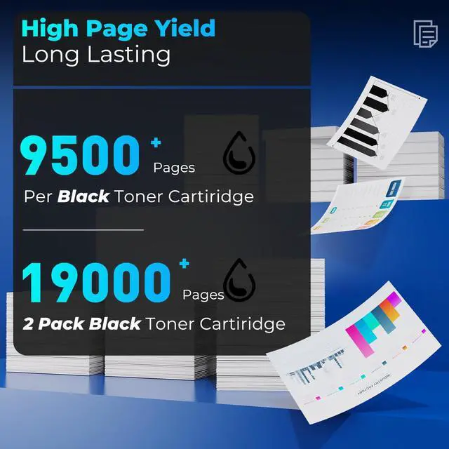 Alt view image 3 of 7 - 148X Black High Yield Toner Cartridge W1480X 4001n 4101fdw 4001dn Toner 2 Pack Replacement for HP 148X 148A Toner Cartridges HP148X Work with HP Laser Jet Pro 4001n 4001dn 4001dw MFP 4101fdw 4101fdn