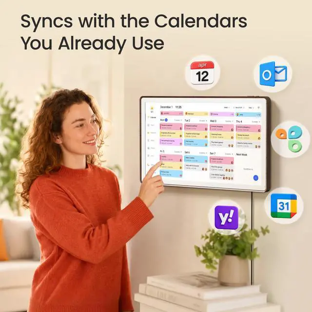 Alt view image 3 of 7 - Digital Calendar 21 inch, Electronic Calendar Wall Touch Screen, Smart Family/Home Gift for Schedule Reminders, Task Rewards, Chort Chart and Digital Picture Frame