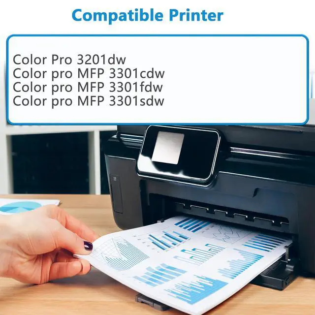Alt view image 2 of 7 - 218A Toner Cartridges Combo Pack Compatible Replacement for HP 218A Work for Color Laserjet Pro 3201dw MFP 3301fdw 3301cdw 3301sdw 3201 dw 3301 fdw cdw Printer W2180A 4-Pack Black Cyan Magenta Yellow