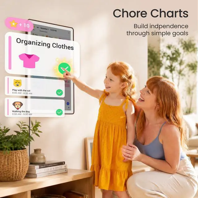 Alt view image 4 of 7 - Digital Calendar 21 inch, Electronic Calendar Wall Touch Screen, Smart Family/Home Gift for Schedule Reminders, Task Rewards, Chort Chart and Digital Picture Frame