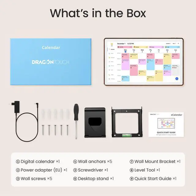 Alt view image 7 of 7 - Digital Calendar 21 inch, Electronic Calendar Wall Touch Screen, Smart Family/Home Gift for Schedule Reminders, Task Rewards, Chort Chart and Digital Picture Frame