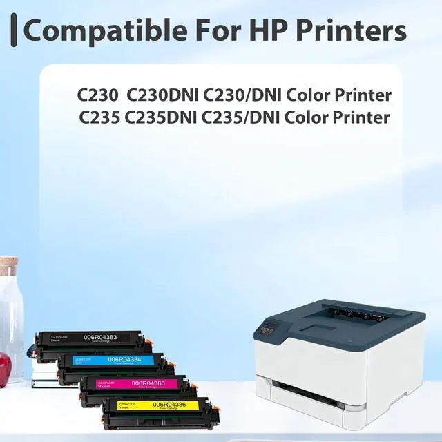 Alt view image 2 of 6 - C235 C230 Toner Cartridge High-Capacity (with Chip) Replacement for Xerox C235 C230 C235DNI C230DNI C235/DNI C230/DNI Color Printer 006R04383 006R04384 006R04385 006R04386, C235 C230 Ink Cartridge