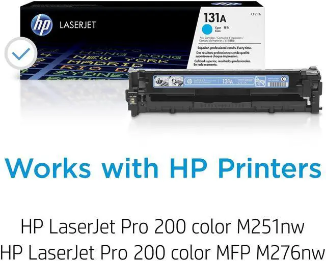 Alt view image 2 of 7 - 131A Cyan Toner Cartridge | Works with LaserJet Pro 200 Color M251, LaserJet Pro 200 Color MFP M276 Series | CF211A