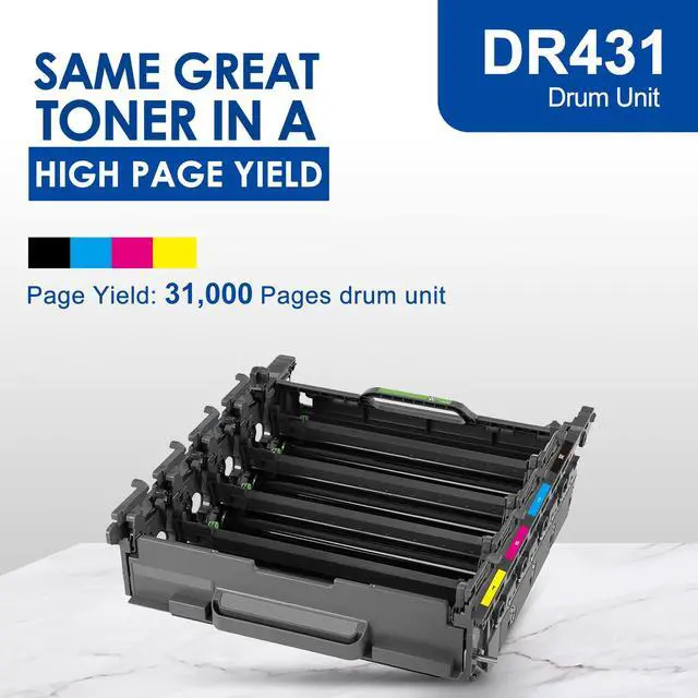 Alt view image 3 of 7 - DR-431CL Drum Unit Replacement for Brother DR431CL Drum Unit HL-L8260CDW HL-L8360CDW HL-L8360CDWT MFC-L8610CDW MFC-L8900CDW Printer, DR 431CL Drum Up to 31,000 Pages (Only Drum)