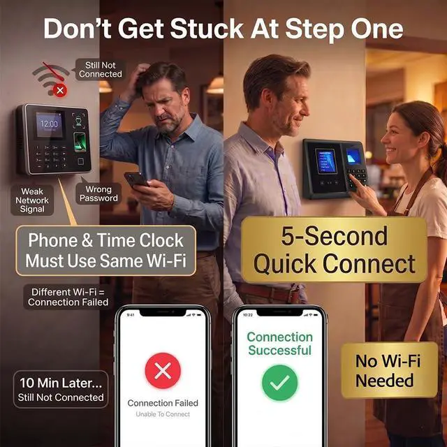 Alt view image 3 of 7 - App Control, 5s Fast Connection, Fix Records, Custom Overtime, Lunch & Break Rules, 4 Payroll Reports, No Monthly Fee, 10 IC Cards Included, Fingerprint & Face Time Clock for Small Business
