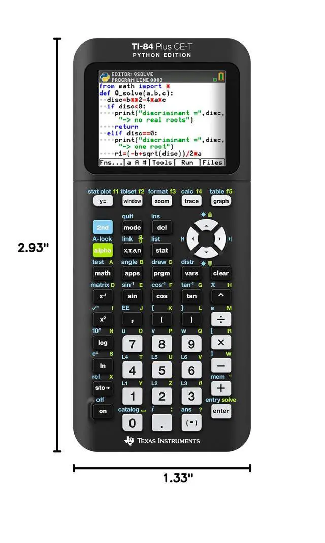 Alt view image 5 of 5 - TI-84 Plus CE-T Python Edition Graphical Calculator (Colour Display) Black