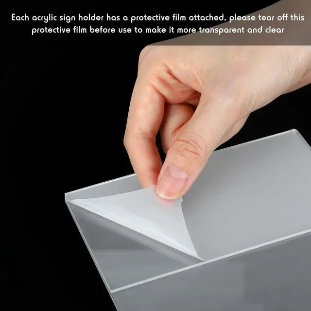 Alt view image 3 of 7 - 200 Pcs 5 x 7 Inch Acrylic Sign Holder Acrylic Picture Frames Plastic Picture Flyer Holder l Shaped Photo Frames Self Standing Desktop Table Signs for Office, Store, Restaurant, Vertical