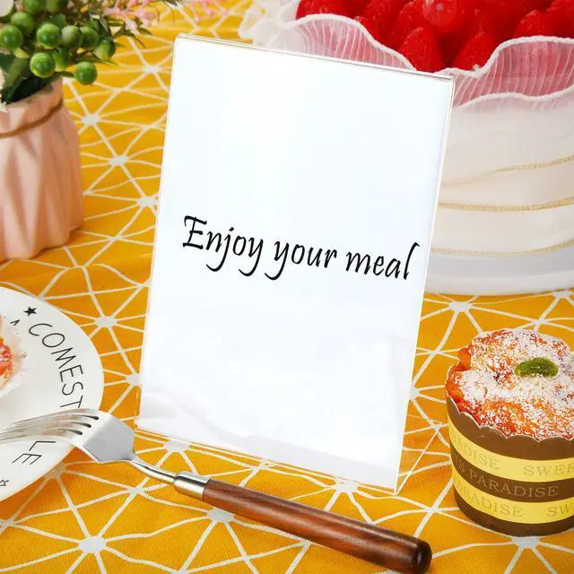 Alt view image 6 of 7 - 200 Pcs 5 x 7 Inch Acrylic Sign Holder Acrylic Picture Frames Plastic Picture Flyer Holder l Shaped Photo Frames Self Standing Desktop Table Signs for Office, Store, Restaurant, Vertical
