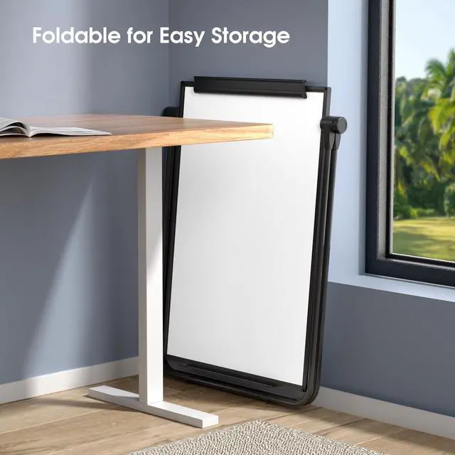 Alt view image 5 of 7 - Easel Whiteboard, 40" x 28" Double Sided Dry Erase Board with Stand | Large White Board Height Adjustable and 360 Degree Rotation Classroom Easel for Home & Office Flip Chart Stand