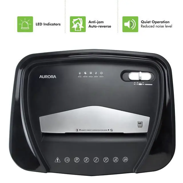 Alt view image 5 of 6 - Professional Grade High Security 12-Sheet Micro-Cut Paper/CD and Credit Card Shredder/ 60 Minutes Continuous Run Time