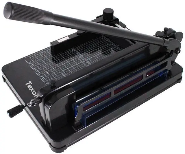 Main image of Heavy Duty Guillotine Paper Cutter - 400 Sheets Capacity, A4 12" Stack Paper Trimmer, Steel Base, Black