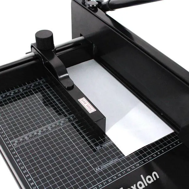 Alt view image 4 of 7 - Heavy Duty Guillotine Paper Cutter - 400 Sheets Capacity, A4 12" Stack Paper Trimmer, Steel Base, Black
