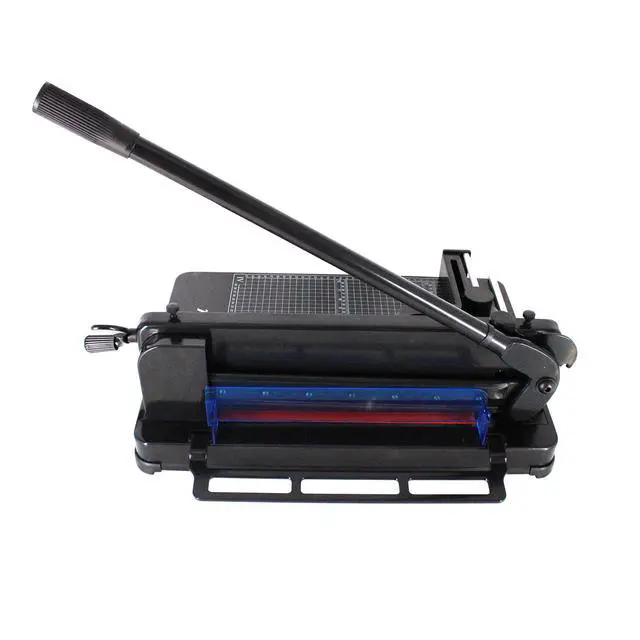 Alt view image 6 of 7 - Heavy Duty Guillotine Paper Cutter - 400 Sheets Capacity, A4 12" Stack Paper Trimmer, Steel Base, Black