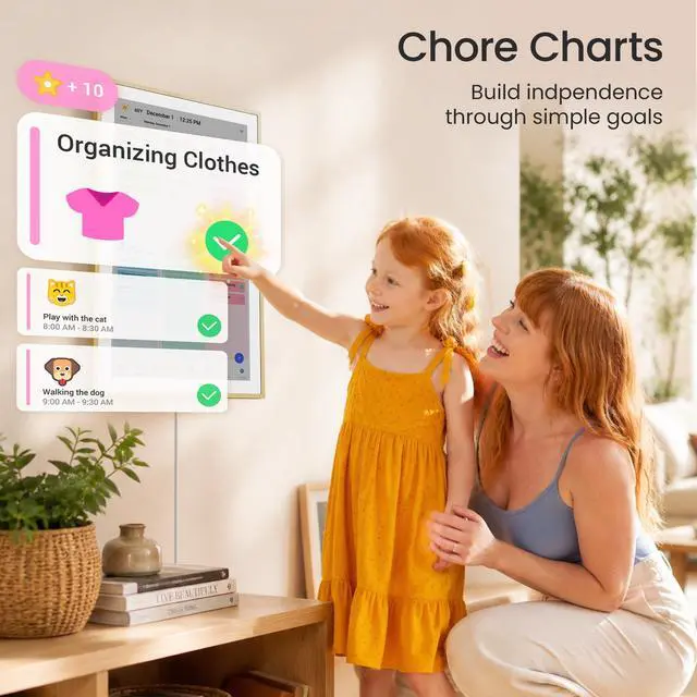 Alt view image 4 of 7 - Digital Calendar 21 inch, Electronic Wall Calendar with Interactive Touch Screen, Smart Family/Home Gift for Schedule Reminders, Task Rewards, Chort Chart and Digital Picture Frame