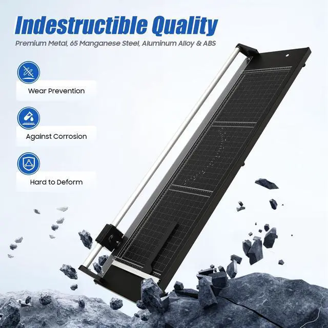 Alt view image 2 of 7 - 36 Inch Rotary Trimmer Paper Cutter,Rotary Paper Cutter Paper Trimmer for Crafting & Scrapbooking Supplies for A4 Cardstock Photo Label with Precise Positioning