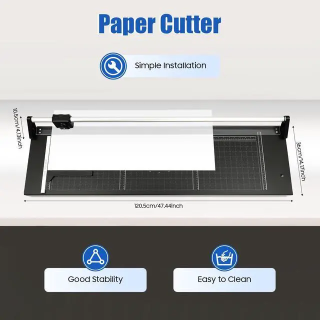 Alt view image 3 of 7 - 36 Inch Rotary Trimmer Paper Cutter,Rotary Paper Cutter Paper Trimmer for Crafting & Scrapbooking Supplies for A4 Cardstock Photo Label with Precise Positioning