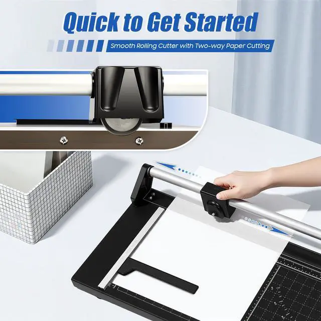 Alt view image 4 of 7 - 36 Inch Rotary Trimmer Paper Cutter,Rotary Paper Cutter Paper Trimmer for Crafting & Scrapbooking Supplies for A4 Cardstock Photo Label with Precise Positioning