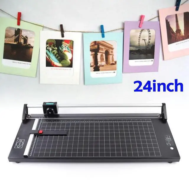 Alt view image 6 of 6 - 24Inch Rotary Trimmer Paper Cutter,Manual Precision Paper Cutters Trimmers Photo Paper Cutter with Automatic Paper Weighting,Self-Sharpening for Craft Paper, Card Stock and Office Paper