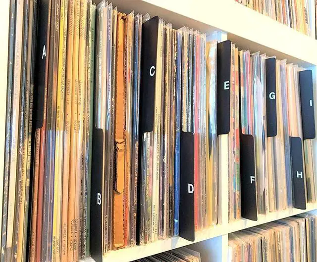 Main image of A to Z Record Dividers (DIY Kit Do it Yourself Kits) Vertical Tab Professional Black Index 12-inch 33 LPs Vinyl Album Organizers/Organization A-Z Alphabet Alphabetize Alphabetical Cards Show Shop