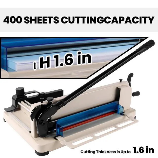 Alt view image 5 of 7 - Heavy Duty Paper Cutter,Guillotine Paper Cutter,A4 12" Stack Paper Trimmer,400 Sheets Paper Cutters for Office Home School (A3-17)