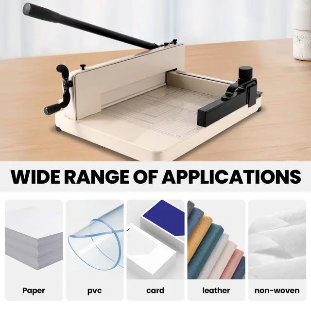 Alt view image 7 of 7 - Heavy Duty Paper Cutter,Guillotine Paper Cutter,A4 12" Stack Paper Trimmer,400 Sheets Paper Cutters for Office Home School (A3-17)