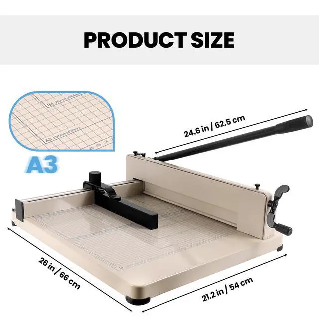 Alt view image 6 of 7 - Heavy Duty Paper Cutter,Guillotine Paper Cutter,A4 12" Stack Paper Trimmer,400 Sheets Paper Cutters for Office Home School (A3-17)