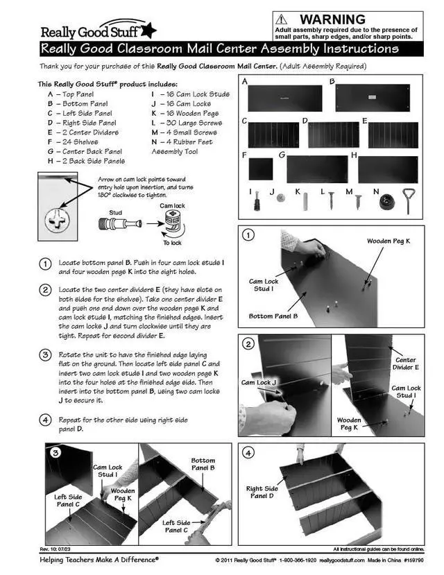 Alt view image 3 of 7 - Mail Center - 1 Classroom Literature Organizer with 27 Slots Keep Your Classroom, Office, or Home Office Organized, Durable, Easy Assembly
